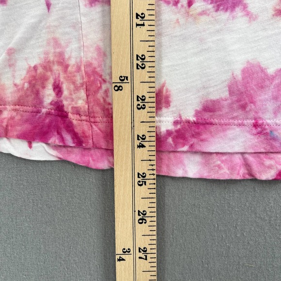 EVERLANE T-shirt Womens Small White Multicolor Hand Dyed Upcycled Cuffed Crew - Picture 13 of 14